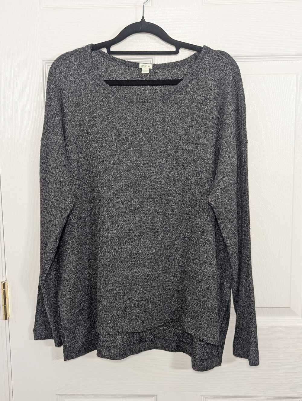 Aerie NWT Women’s M Charcoal Waffle Knit Sleep Top Oversized Long Sleeve Tunic